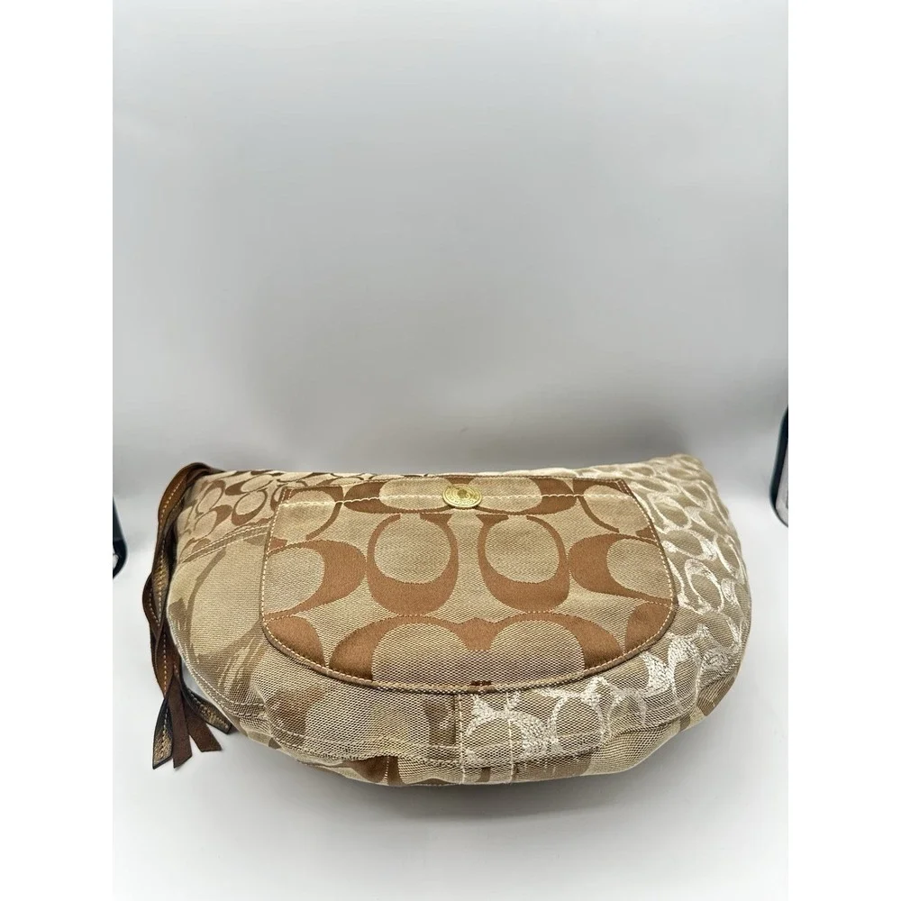 Vintage Coach Signature Patchwork Hobo Bag 10233 Y2K (2006) Gold, Beige, Brown